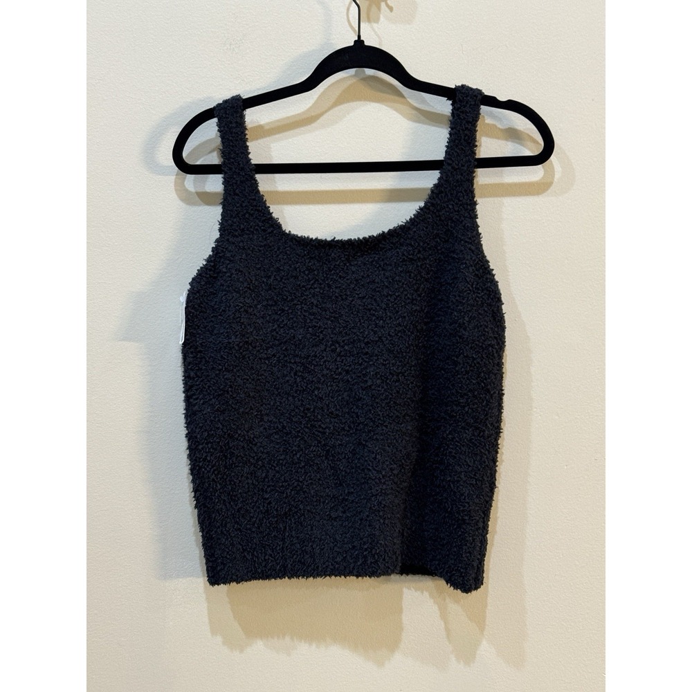 SKIMS Cozy Knit Tank Black fuzzy soft onyx lounge Y2K 90s sz 2X/3X - Picture 3 of 7
